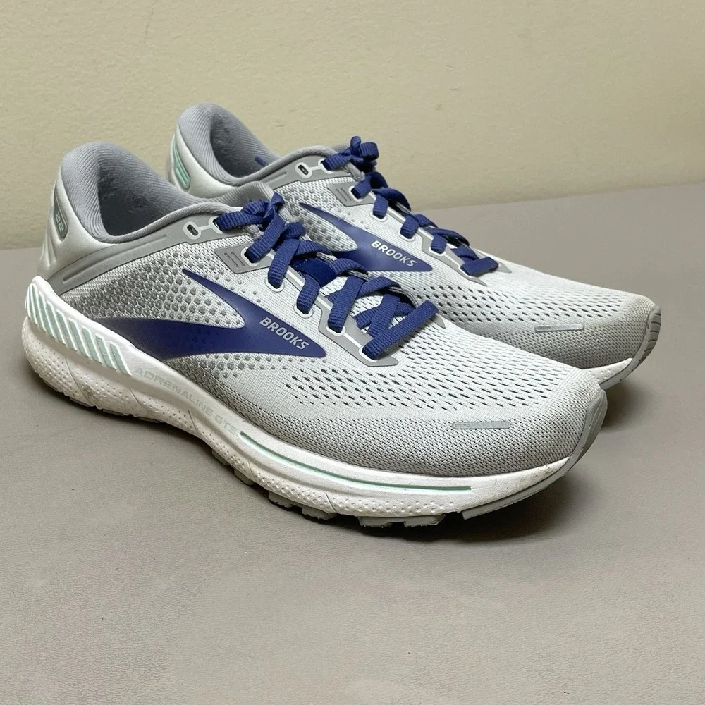 Brooks Adrenaline GTS 22 Running‎ Shoes Women 9.5 Grey Blue 1203531B045 Sneakers
